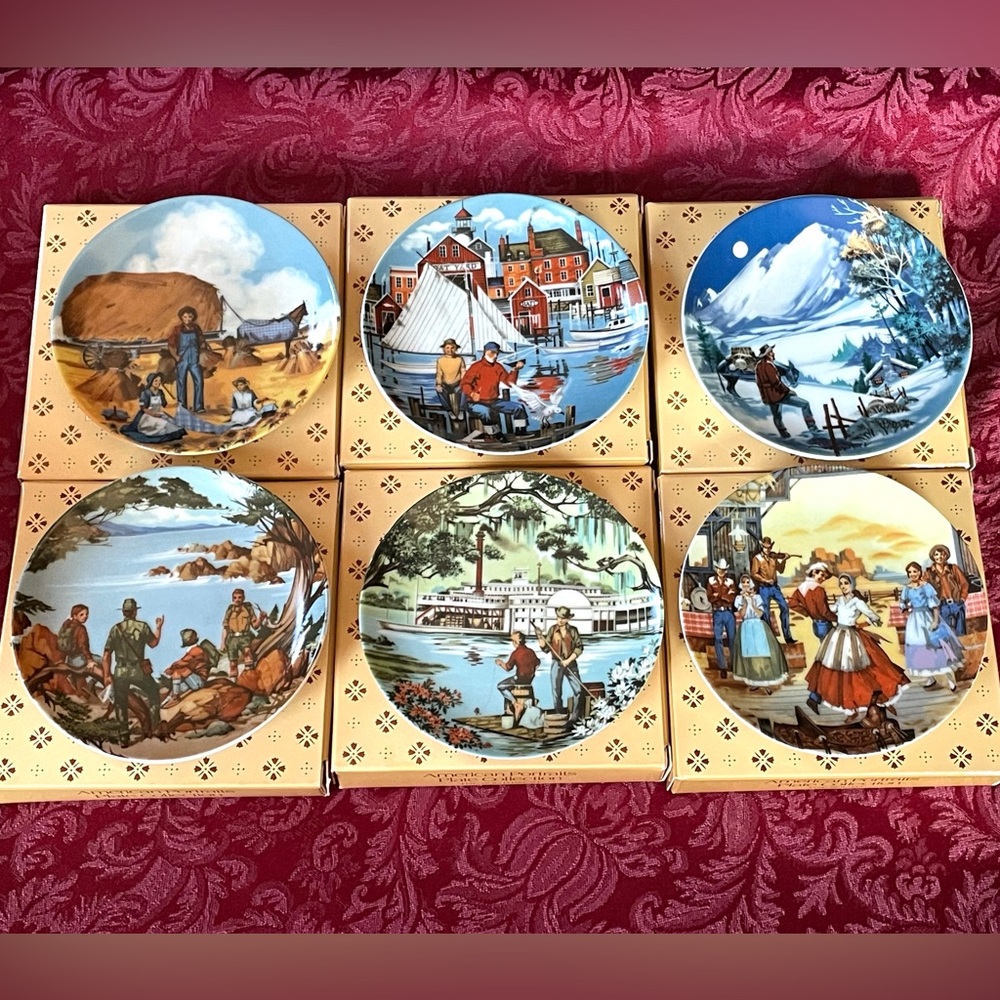 NIB Avon 1985 American Portraits Plate Collection of 6